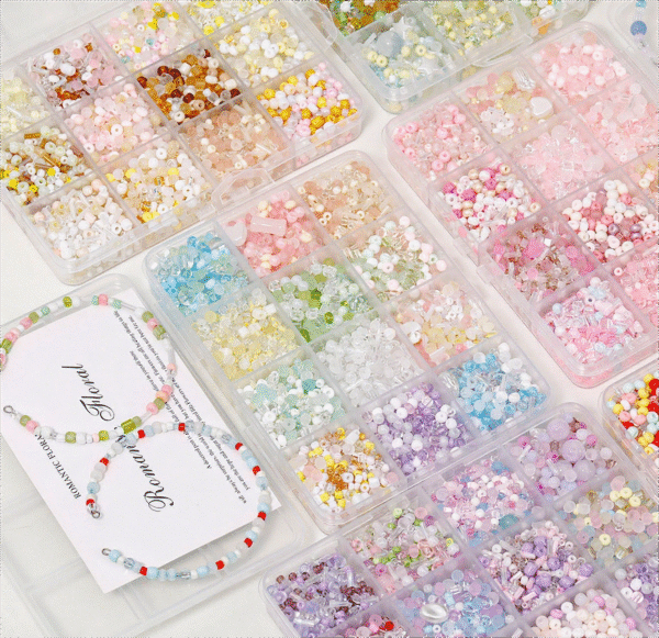12-grid rice bead set box mixed color mixed style glass rice beads loose beads bracelet necklace DIY jewelry accessories material