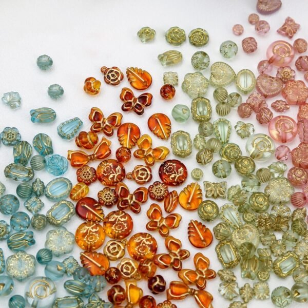 Irregular shaped beads mixed retro gold Czech acrylic amber butterfly Beads Bracelet DIY accessories